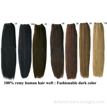 New Wholesale Dark Color Silky Straight Remy Hair Weft Extension